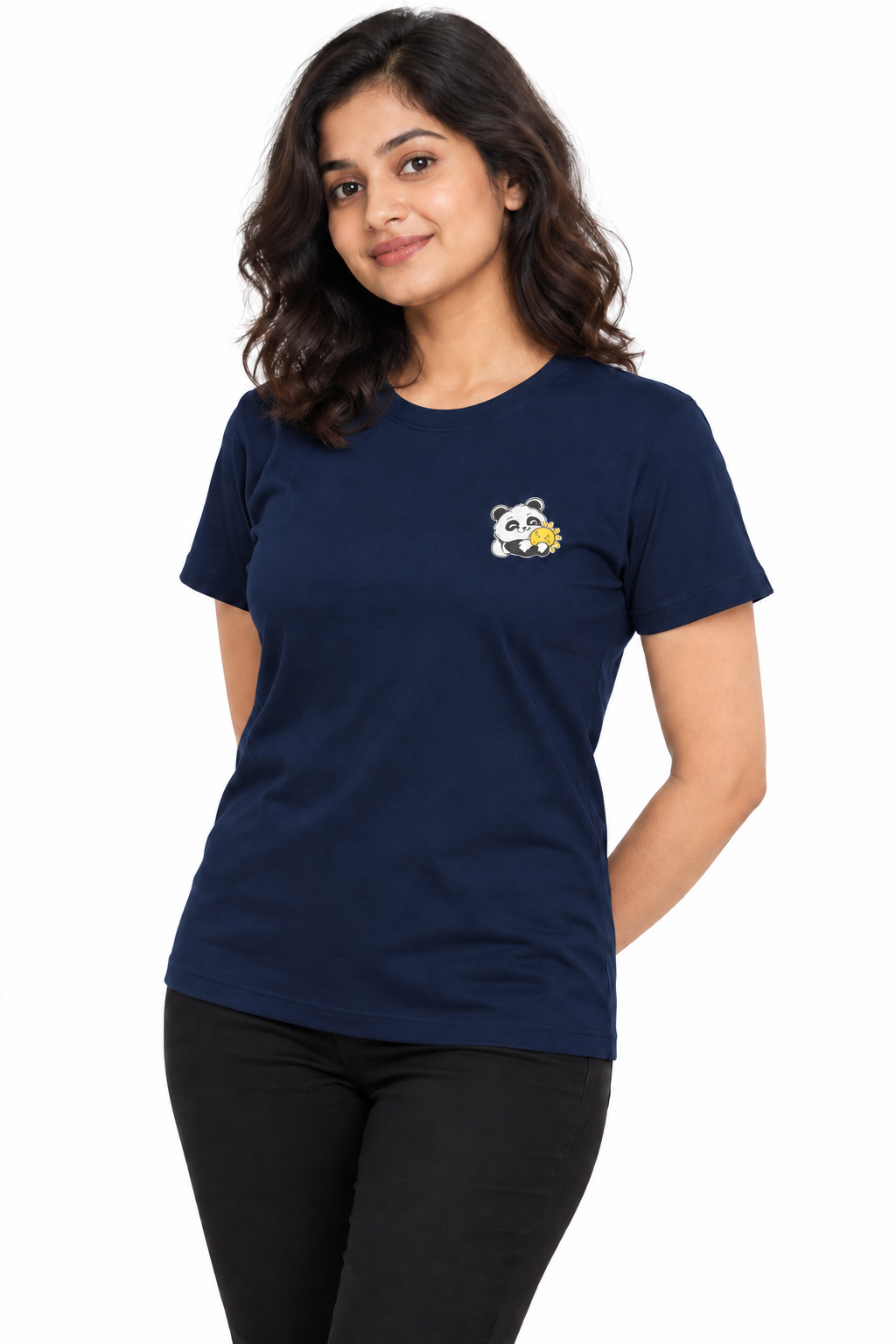 Cute Elegant Panda Female Comfortable T-shirt | 100% Cotton Fabric