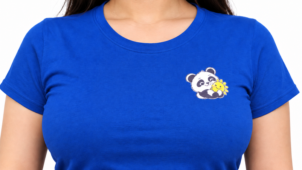 Cute Elegant Panda Female Comfortable T-shirt | 100% Cotton Fabric