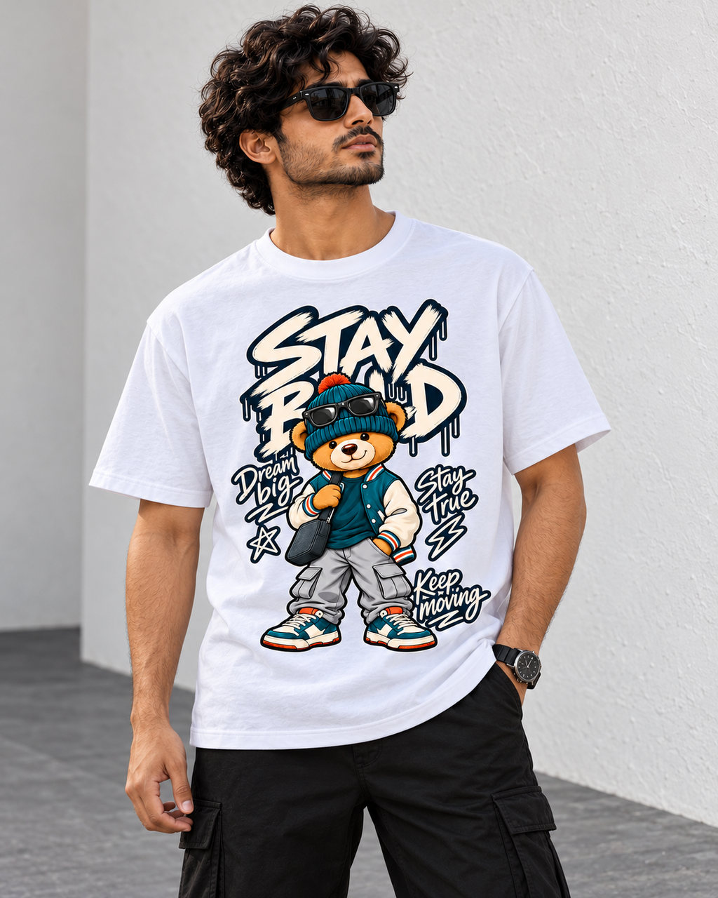 Big Dreams, Bold Moves – Streetwear Bear T-Shirt