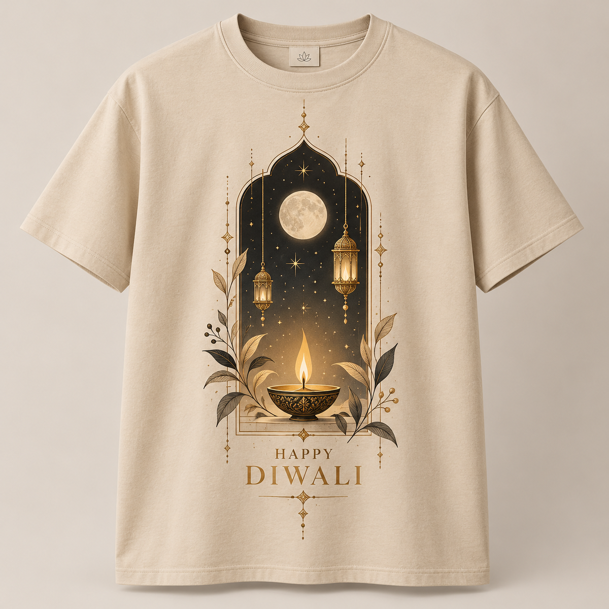 Warm Wishes – Beige Diwali T-Shirt