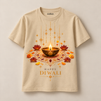 Traditions in Bloom – Beige Diwali T-Shirt