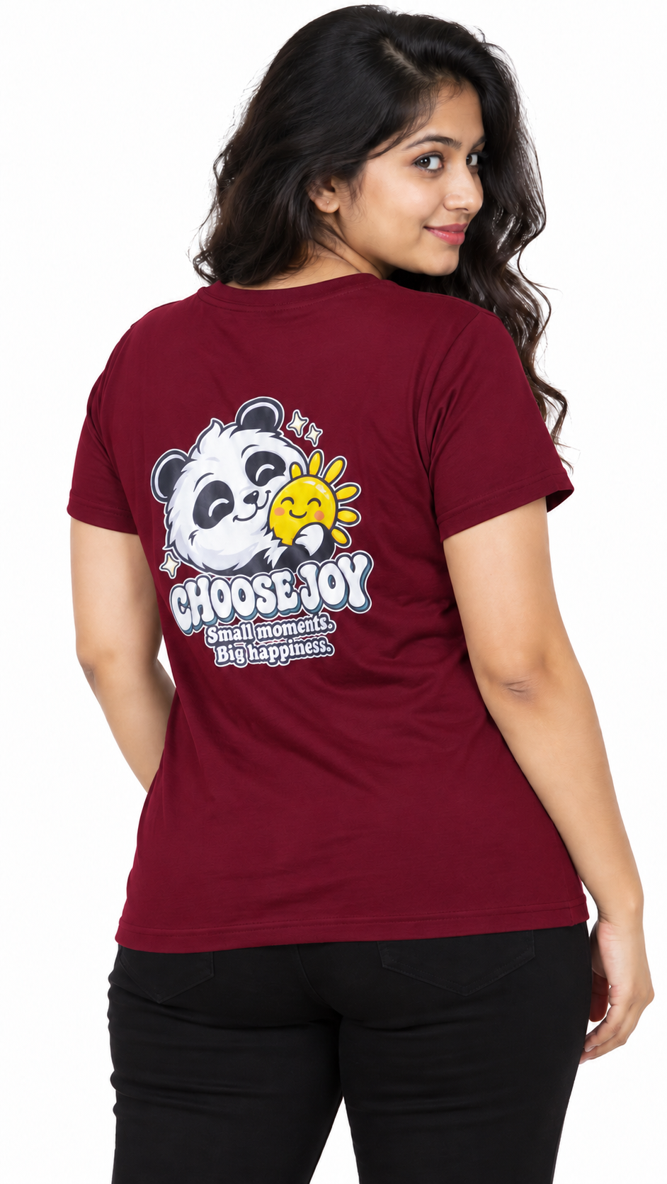 Cute Elegant Panda Female Comfortable T-shirt | 100% Cotton Fabric