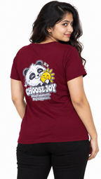 Cute Elegant Panda Female Comfortable T-shirt | 100% Cotton Fabric