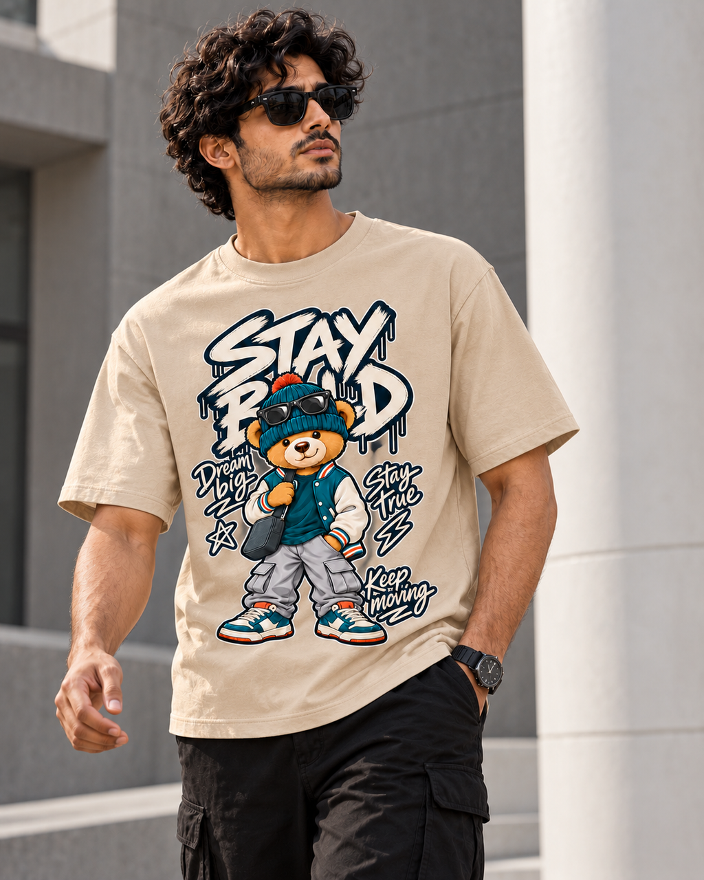 Big Dreams, Bold Moves – Streetwear Bear T-Shirt