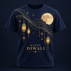 Under a Golden Sky – Navy Blue Diwali T-Shirt