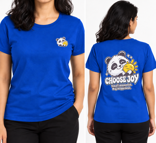 Cute Elegant Panda Female Comfortable T-shirt | 100% Cotton Fabric
