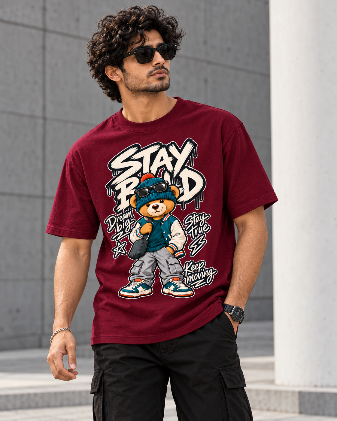 Big Dreams, Bold Moves – Streetwear Bear T-Shirt