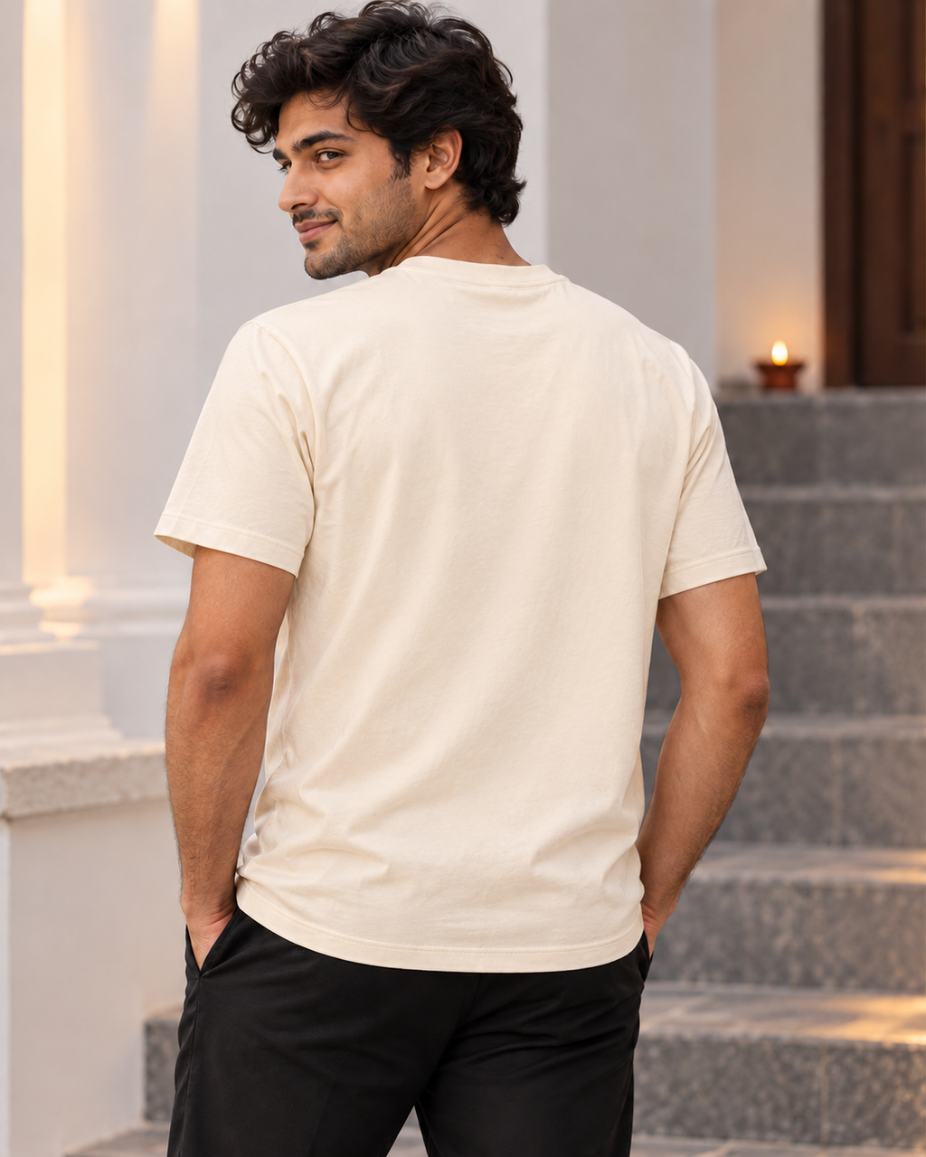 Traditions in Bloom – Beige Diwali T-Shirt