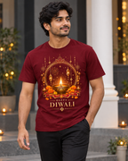 Circle of Celebration – Maroon Diwali T-Shirt