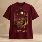 An Evening of Lights – Maroon Diwali T-Shirt