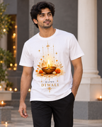 Petals & Light – White Diwali T-Shirt