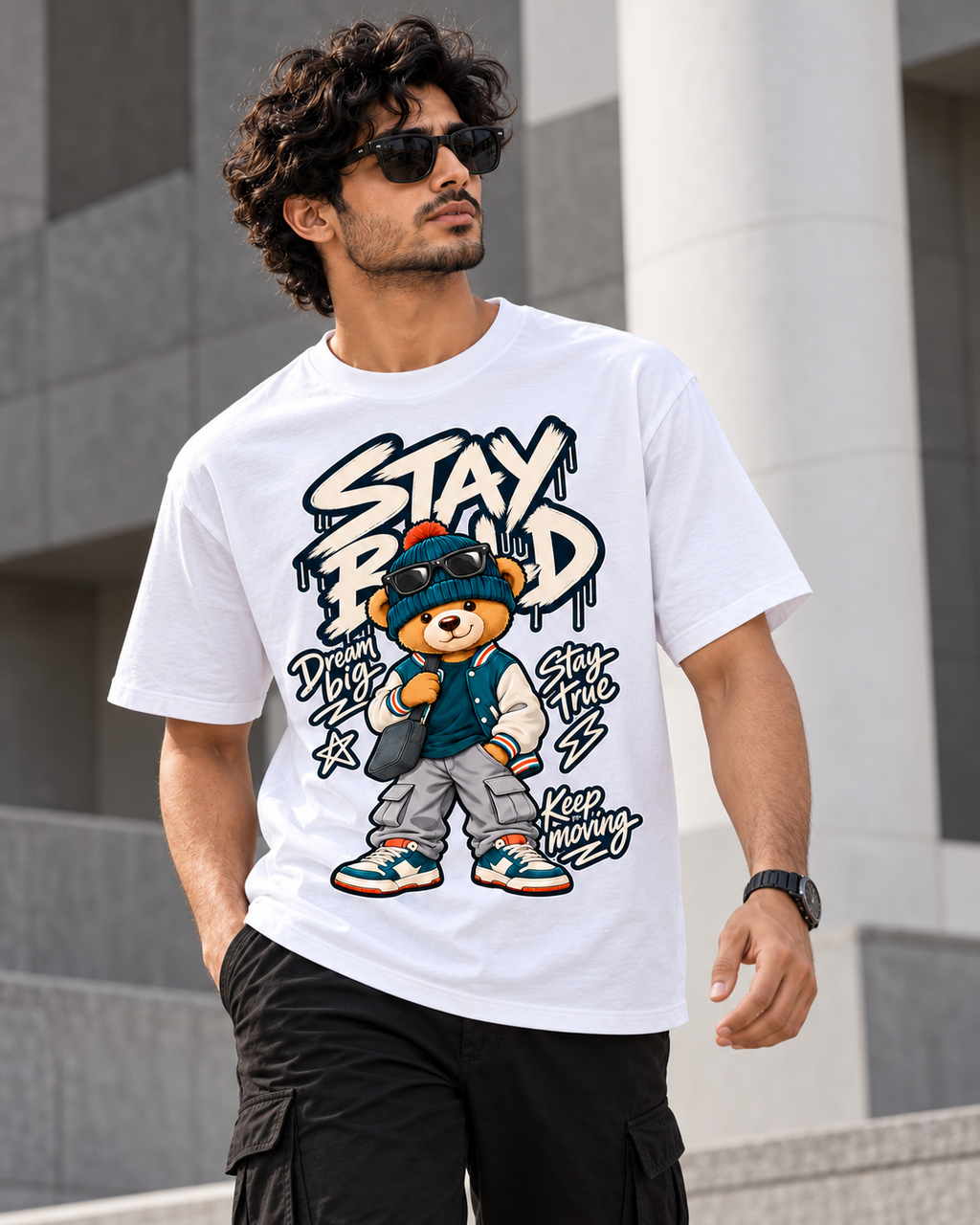 Big Dreams, Bold Moves – Streetwear Bear T-Shirt