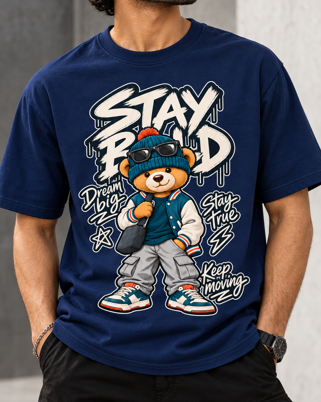 Big Dreams, Bold Moves – Streetwear Bear T-Shirt
