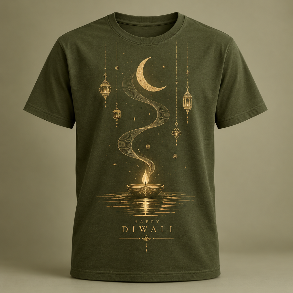 A Flame of Joy – Olive Diwali T-Shirt