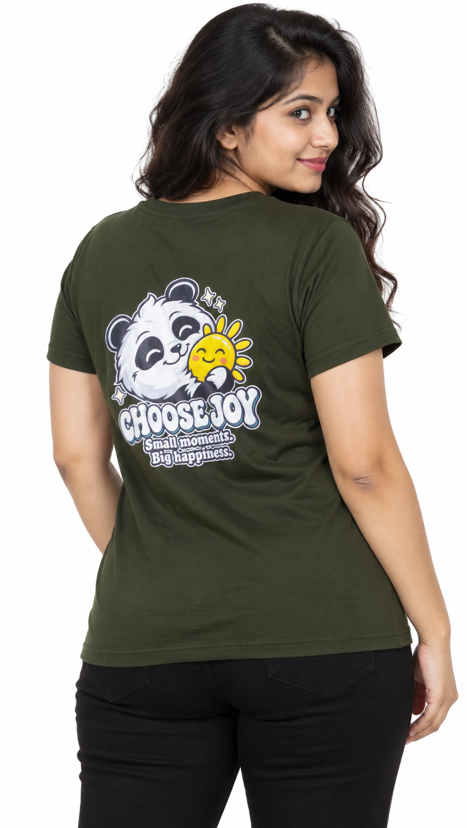 Cute Elegant Panda Female Comfortable T-shirt | 100% Cotton Fabric