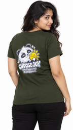 Cute Elegant Panda Female Comfortable T-shirt | 100% Cotton Fabric