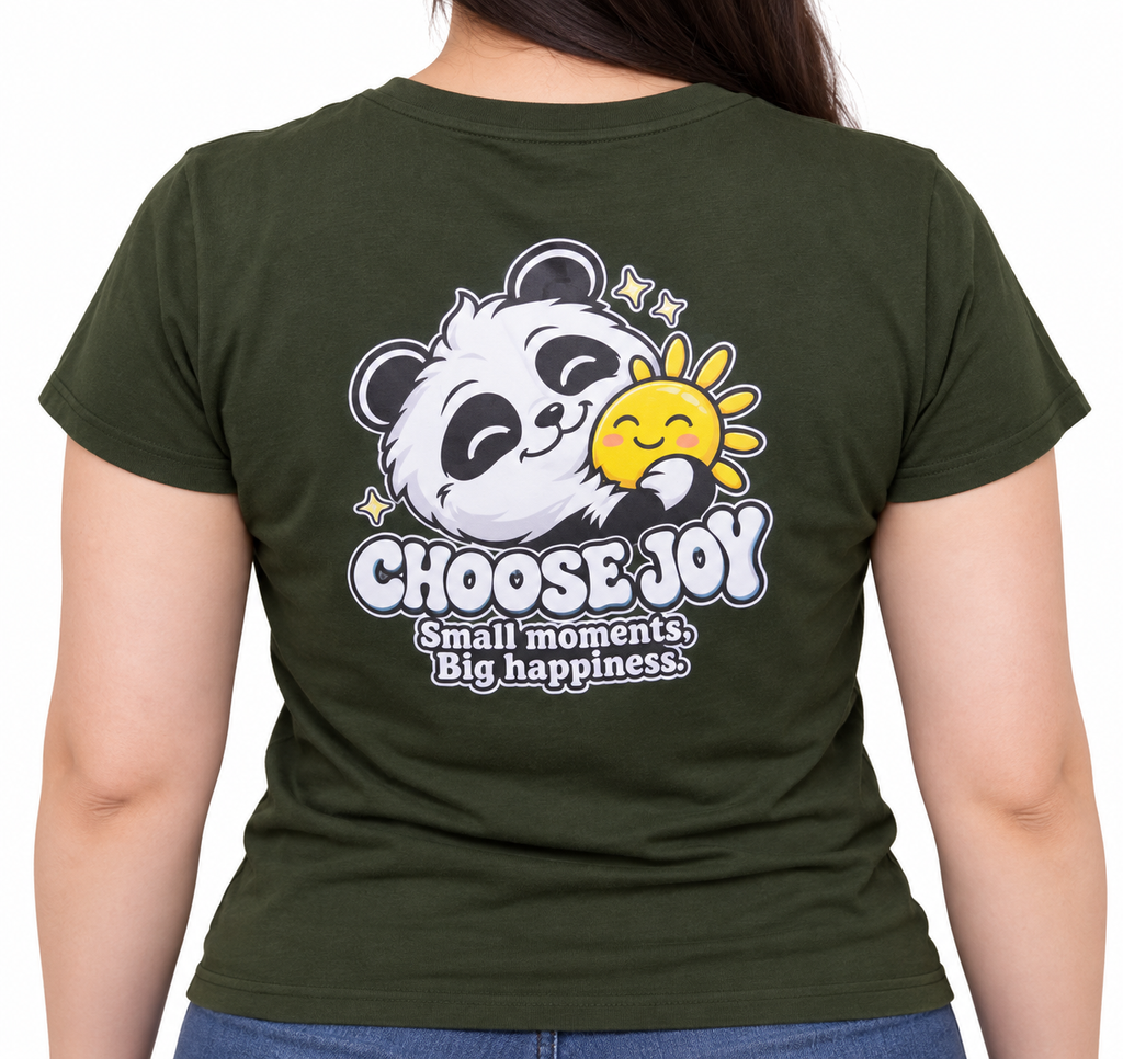 Cute Elegant Panda Female Comfortable T-shirt | 100% Cotton Fabric