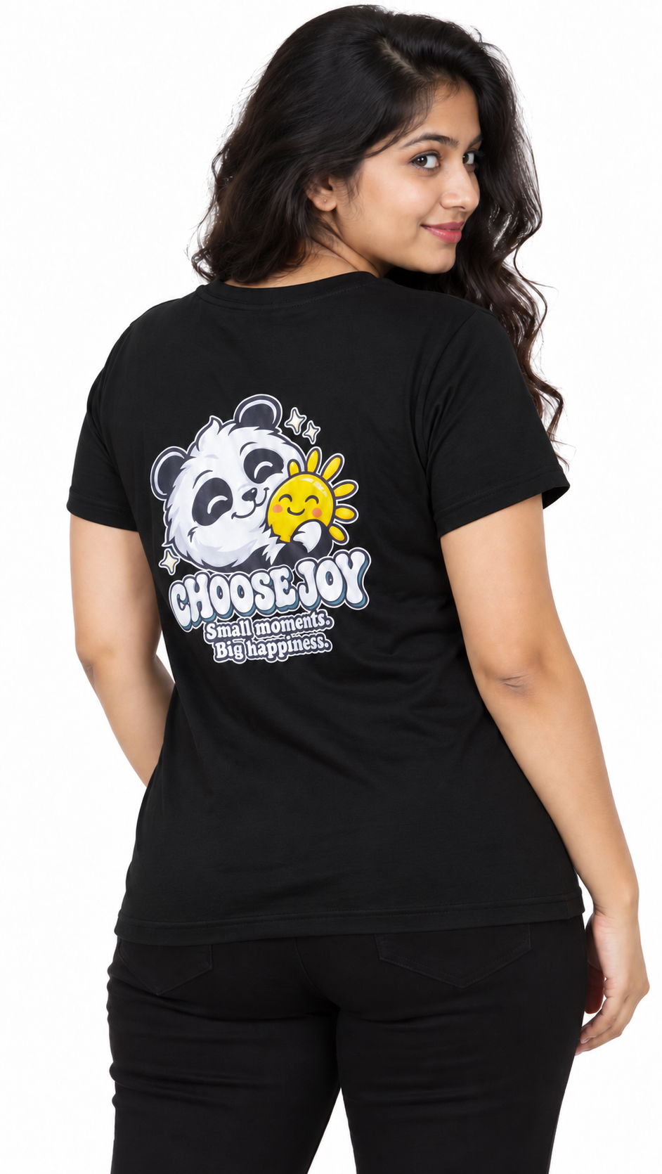 Cute Elegant Panda Female Comfortable T-shirt | 100% Cotton Fabric