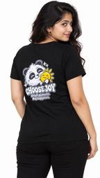 Cute Elegant Panda Female Comfortable T-shirt | 100% Cotton Fabric