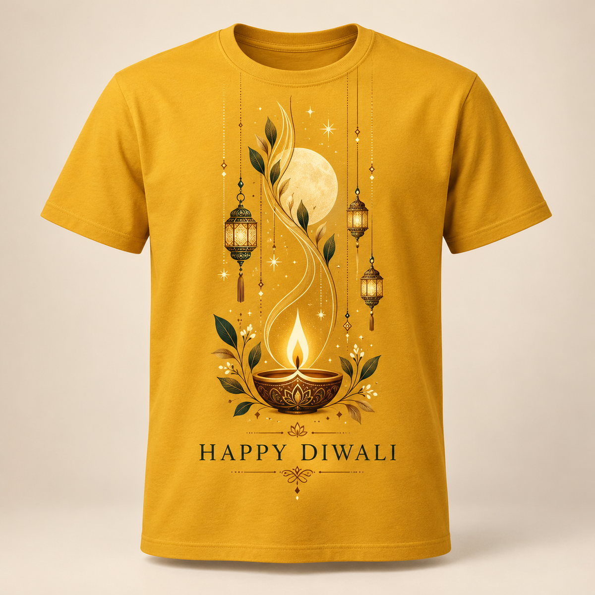 Golden Moments – Mustard Diwali T-Shirt