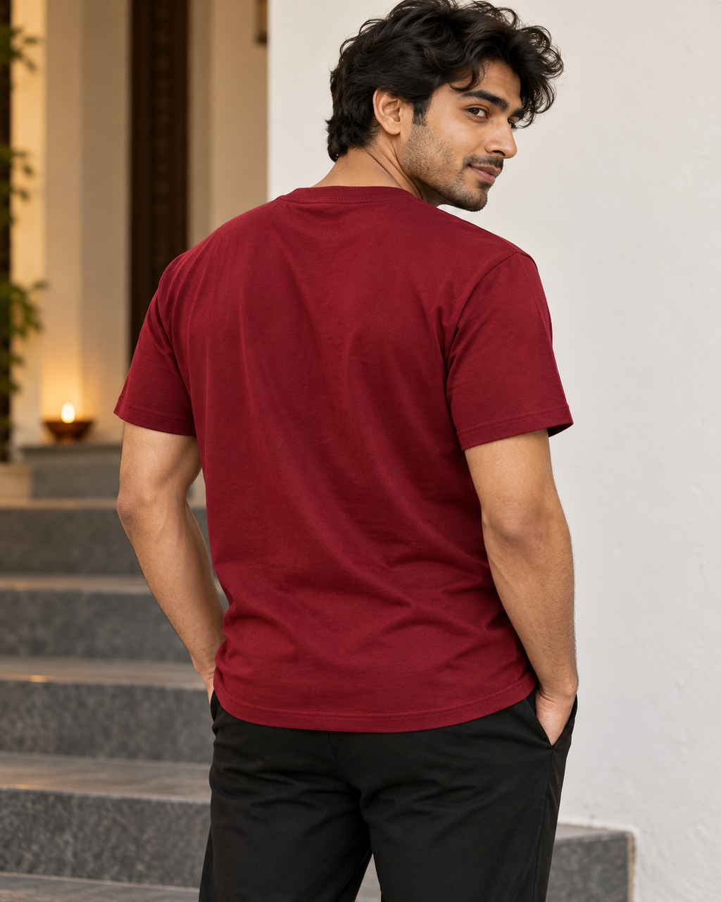 Circle of Celebration – Maroon Diwali T-Shirt