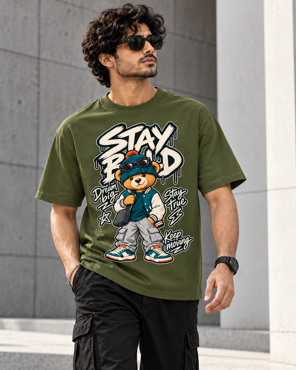 Big Dreams, Bold Moves – Streetwear Bear T-Shirt