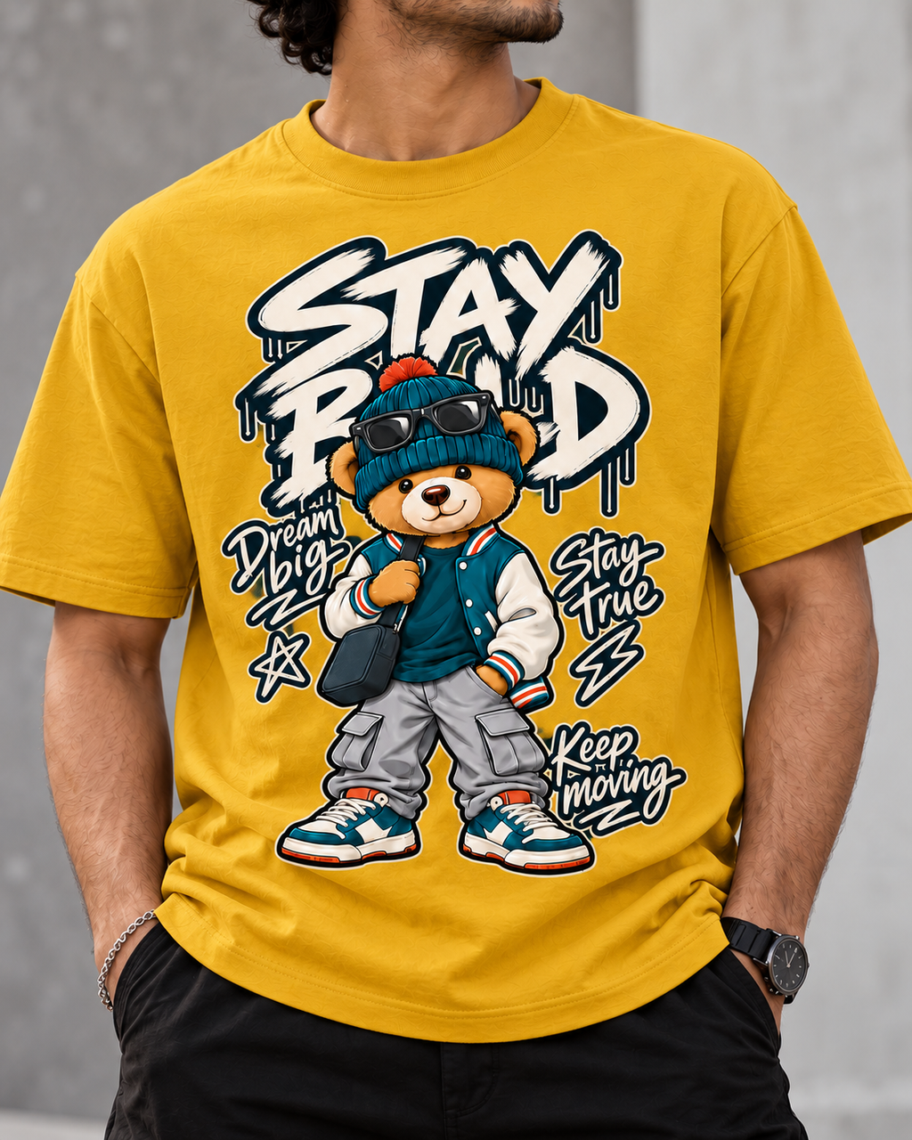 Big Dreams, Bold Moves – Streetwear Bear T-Shirt