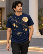 Under a Golden Sky – Navy Blue Diwali T-Shirt