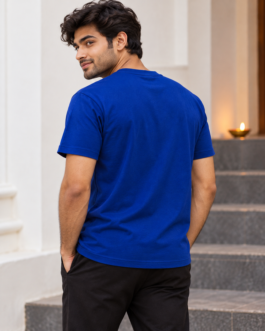 Lights & Celebrations – Royal Blue Diwali T-Shirt